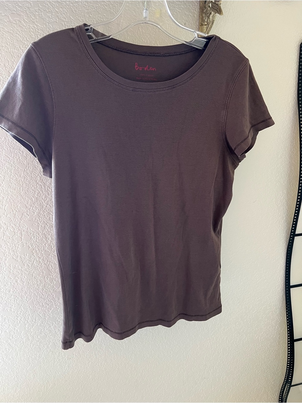 Boden Women's Short Sleeve Crewneck Tee — Dark Brown